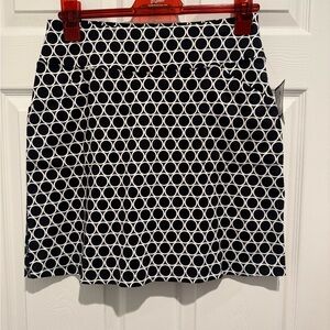 Charter Club Black & White Circle-Print A-Line Skirt Skort.